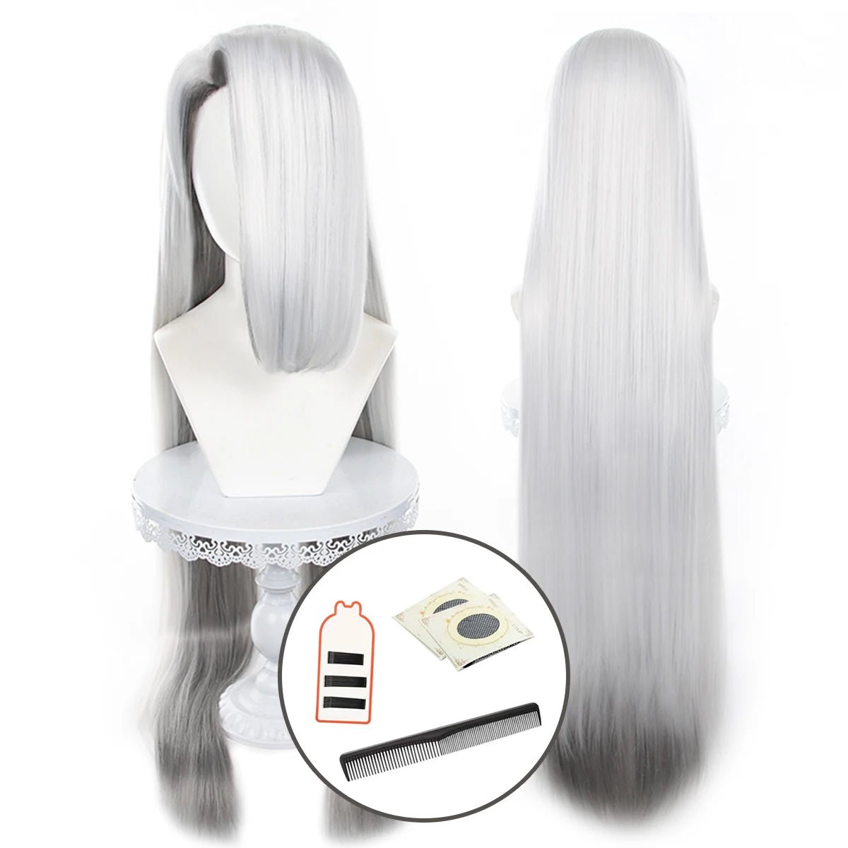 Косплей парик Vaggie из Hazbin Hotel, длинный стиль, синтетические волокна, регулируемый размер