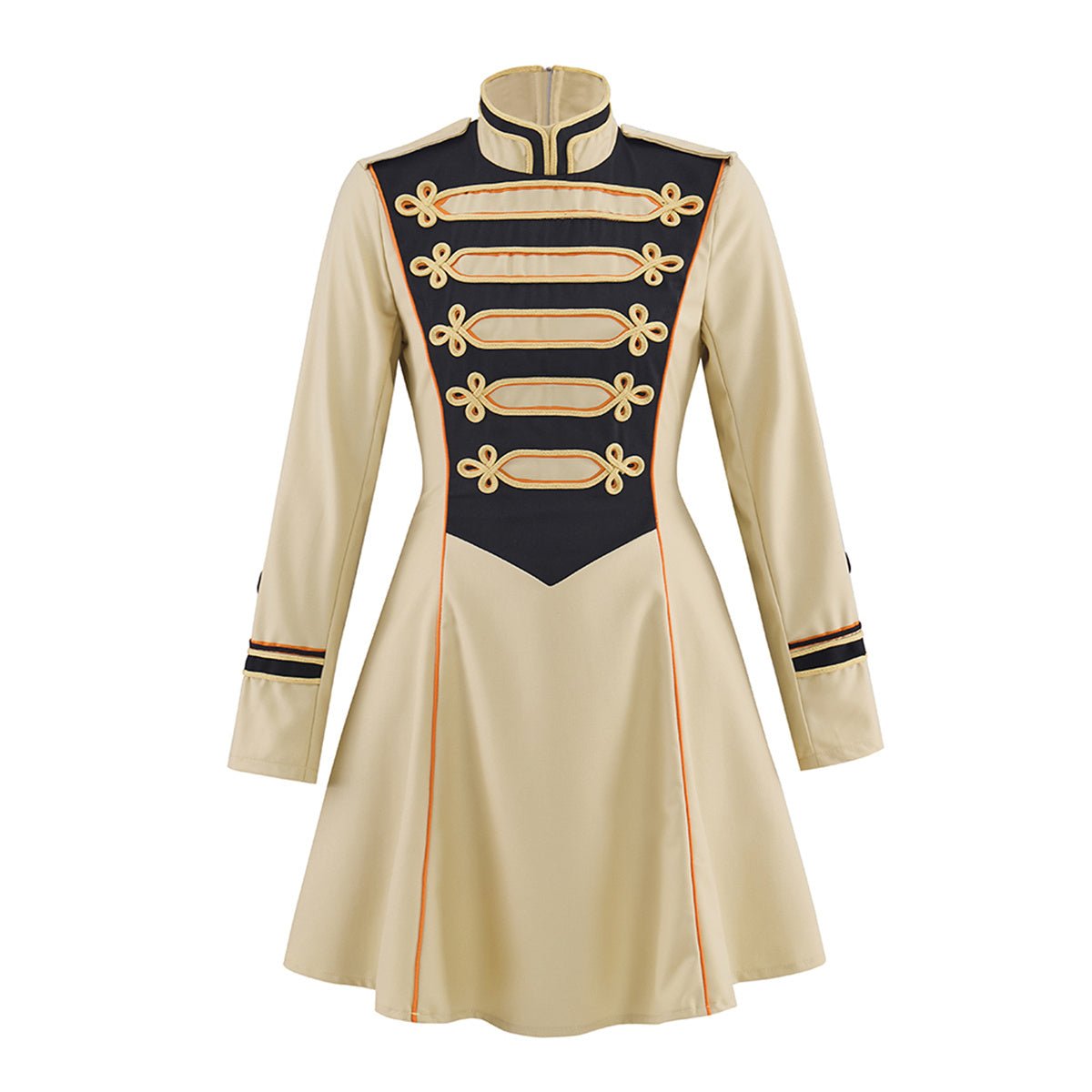 Бежевое средне-длинное военное офицерское пальто – Костюм для косплея в средневековом стиле