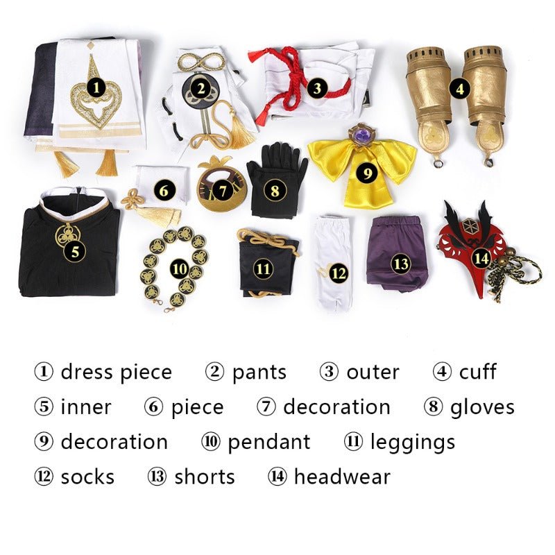 Костюм Kujou Sara из Genshin Impact для аниме мероприятий и Хэллоуина