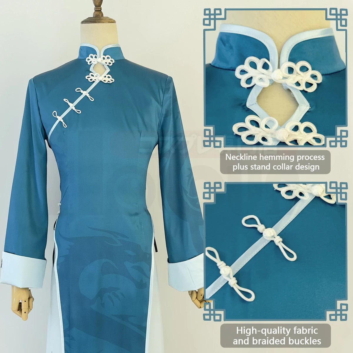 Костюм Kaiser из аниме Blue Lock: зеленый китайский костюм Kung Fu Tang, парик из синтетических волокон