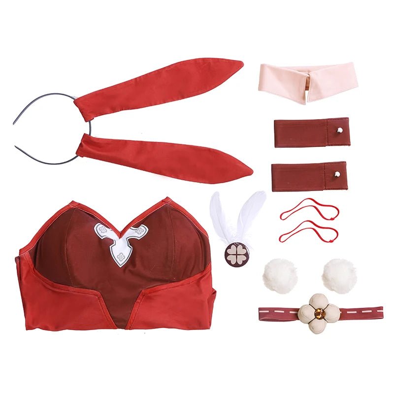 Новогодний костюм кролика Кле Косплей Genshin Impact Кле Костюм кролика Женский комбинезон Полный набор