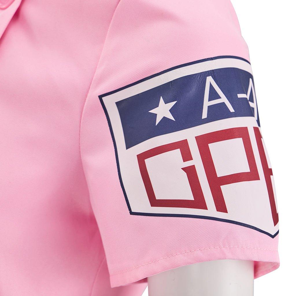 Женский костюм Дотти бейбольной лиги | Розовое платье для косплея на Хэллоуин и тематические вечеринки