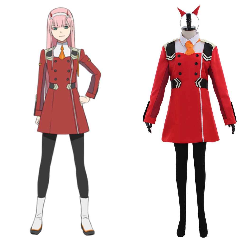 Костюм DARLING in the FRANXX Zero Two Код:002 Красное платье для косплея
