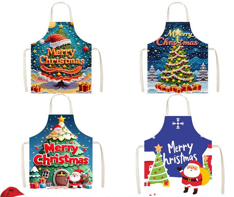 Новый фартук Санта Клауса с высококачественной печатью снеговика, антизагрязняющий и антибрызговый для рождественских вечеринок