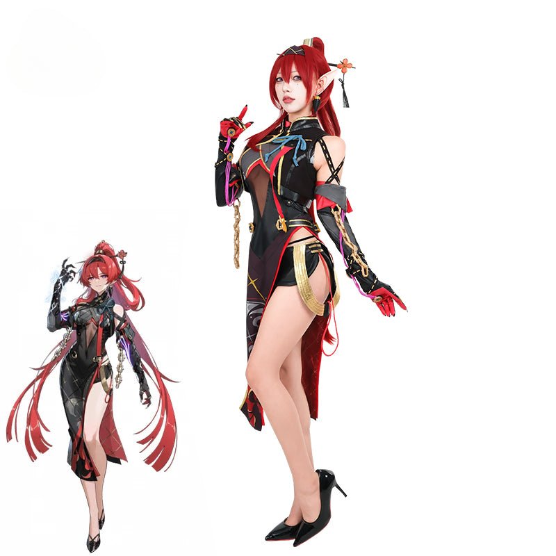 Костюм для косплея Yinlin из игры Wuthering Waves - Jinzhou Patroller, Женское Чайное Платье, Костюм для Хэллоуина