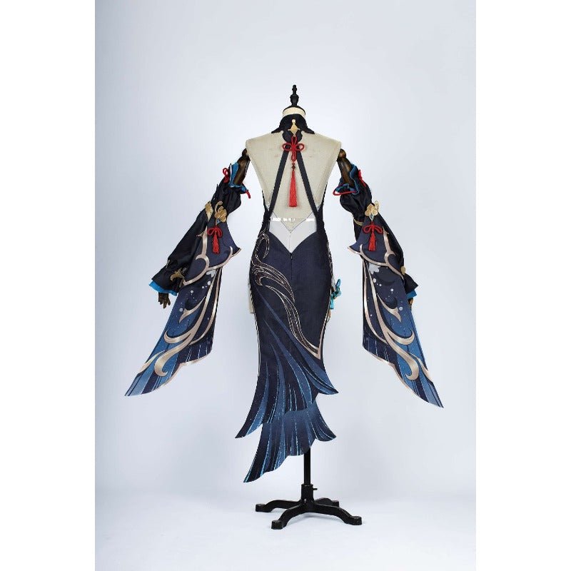 Костюм Ганью в стиле чеонгсам из Genshin Impact - Наряд Шэнь Хэ для Фонарного Фестиваля