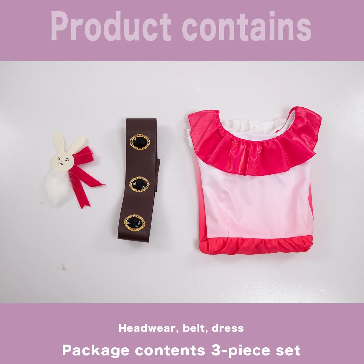 Костюм для косплея Ai Hoshino из аниме Oshi no Ko: розовый градиент, парик, заколка-заяц