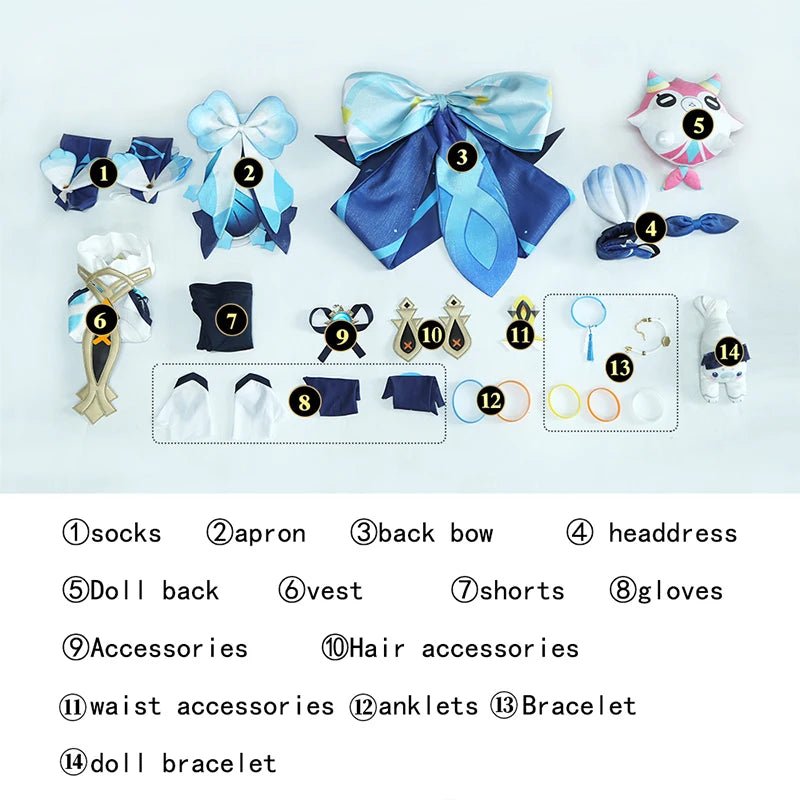 Костюм для косплея Mualani из игры Genshin Impact Splish Splash Wavechaser, женский костюм на Хэллоуин