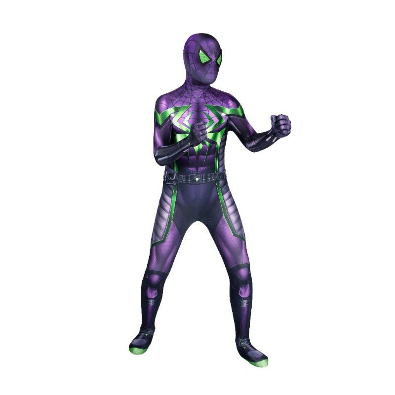 Костюм косплея для детей Spider Man Miles Morales Purple Reign Suit HD Print