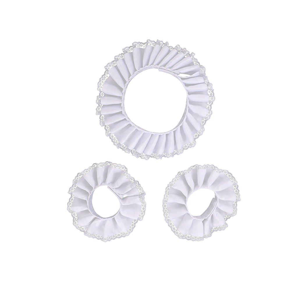 Мужской ренессансный белый хлопковый кружевной жабо воротник и манжеты для косплея