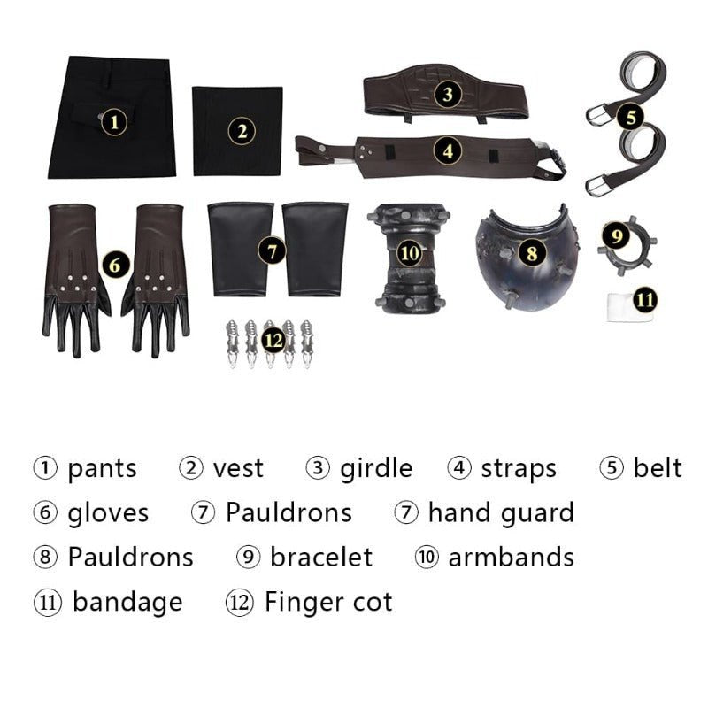 Костюм для косплея Cloud Strife из FF VII Rebirth: парик и наряд для Хэллоуина и карнавала