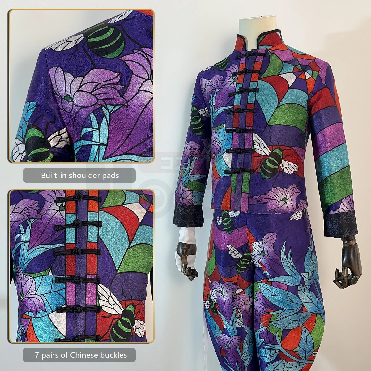 Костюм для косплея Риндо Хайтани из Токио Аниме: парик, куртка с розами, брюки, бинты