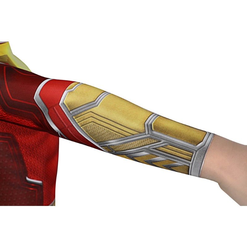 Новый детский костюм Билли Красный Power Rangers для косплея, Хэллоуин, зентай комбинезон с плащом