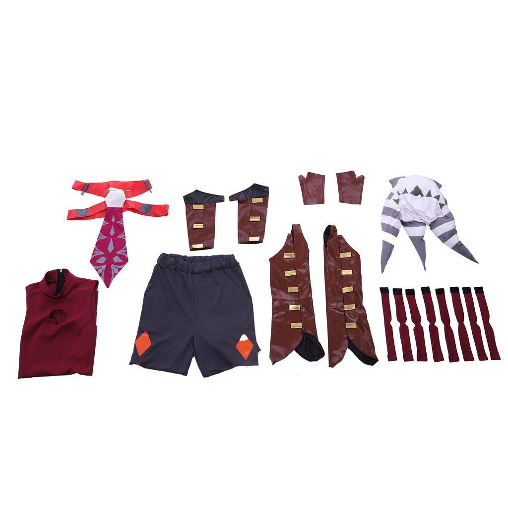 Красный костюм Асоки Тано для взрослых женщин | Боевой костюм и шляпа | Наряд на Хэллоуин Звездные Войны