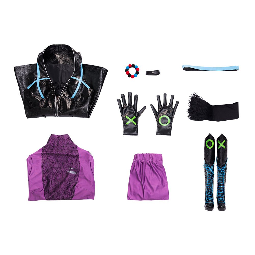 Костюм Punchline Alexis Kaye Фиолетовый Кожаный Костюм для Косплея