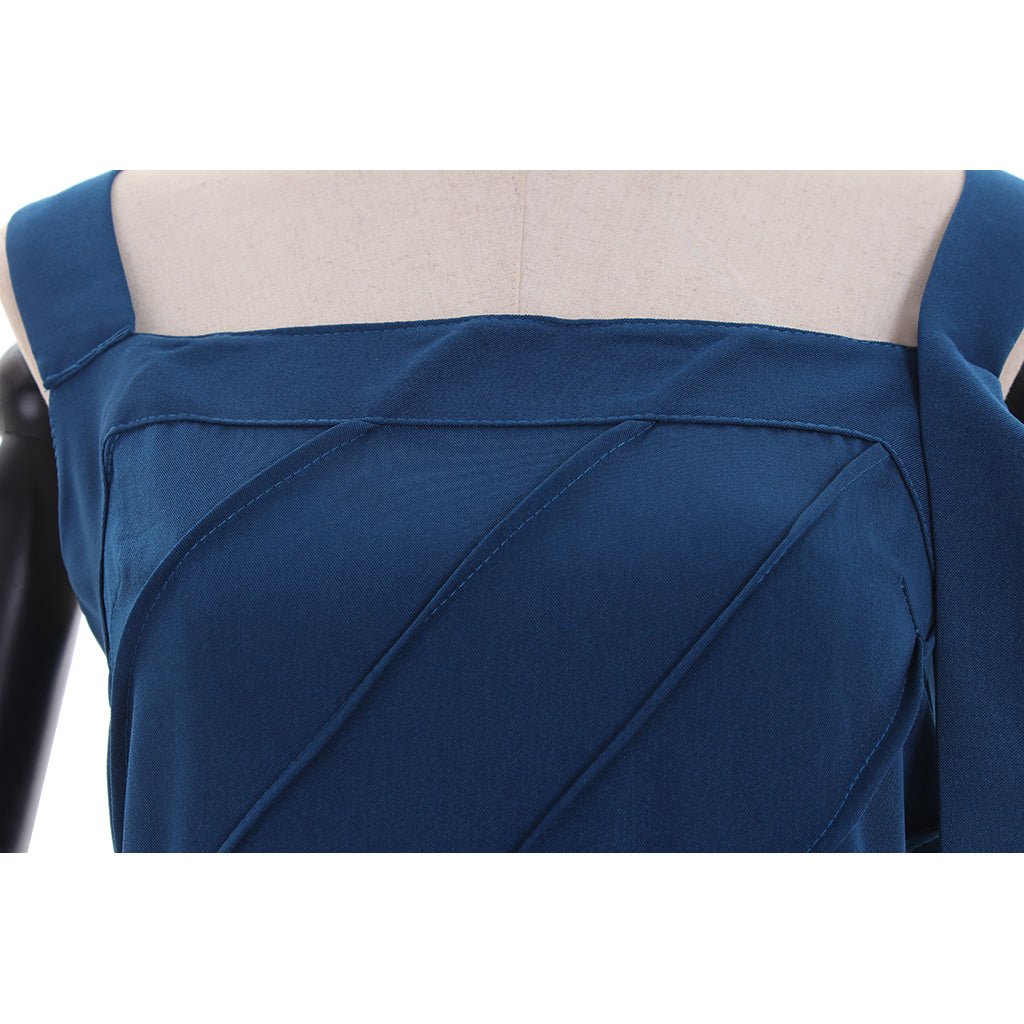 Костюм для взрослых женщин: синий пиджак-платье для карнавала, Хэллоуина и тематических вечеринок