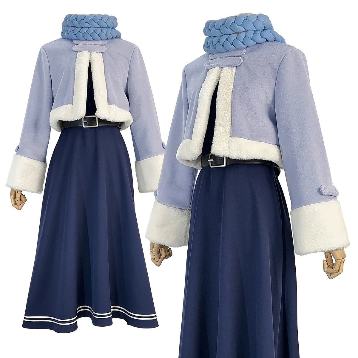 Костюм Ферн из аниме 'Фрирен: За пределами путешествия' для косплея, парик, зимняя куртка, платье