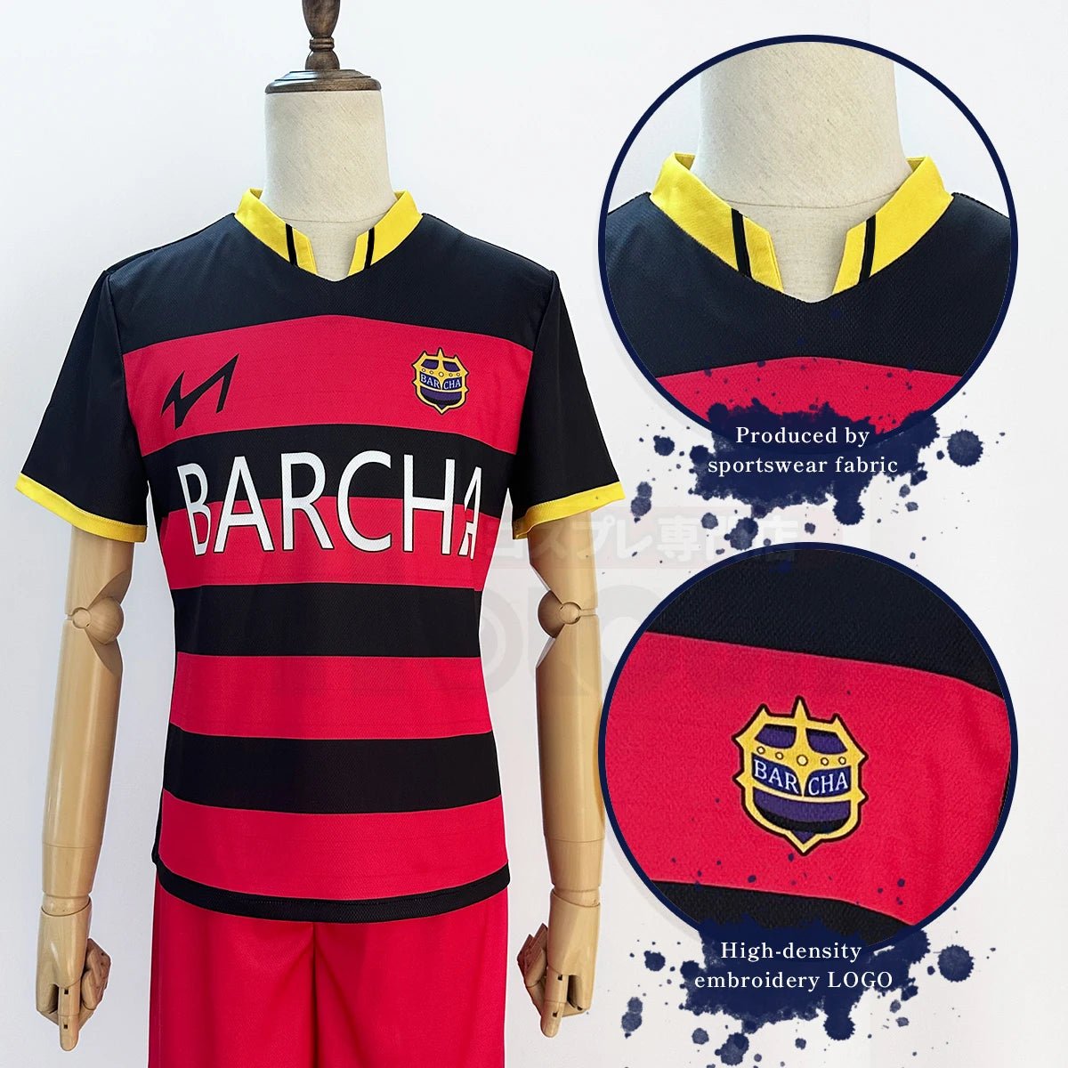 Костюм для косплея Blue Lock FC Barcha Bachira Otoya Lavinho с париком и вышивкой футбольной формы, набор из 3 предметов