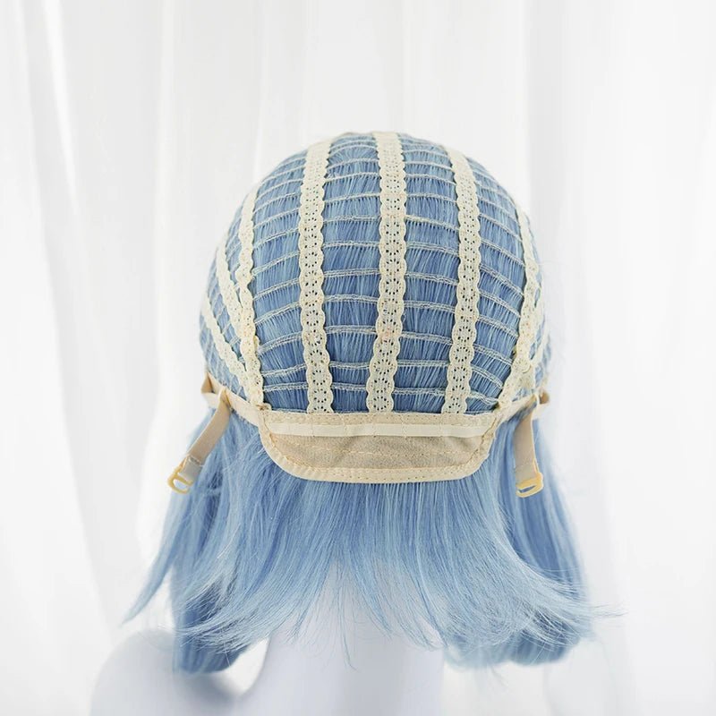 Игра LOL Ирелия Костюмный Парик Новый Облик 35см Градиент Синий Цвет Женские Костюмные Парики Термостойкие Синтетические Волосы