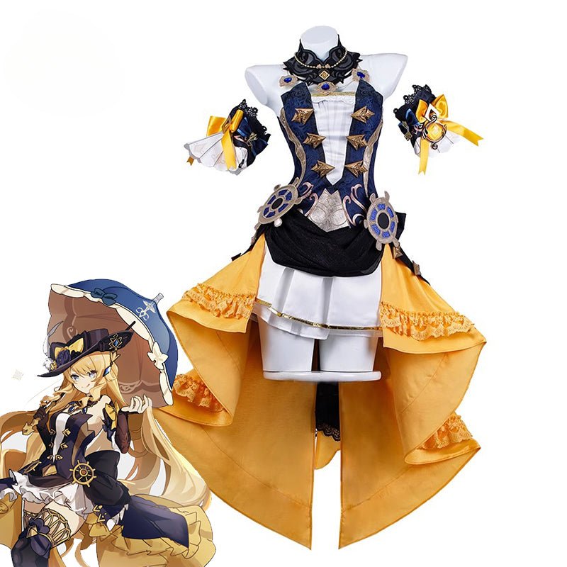 Genshin Impact Fontaine Navia Костюм для косплея Spina di Rosula Стимпанк платье с шляпой Женский наряд на Хэллоуин