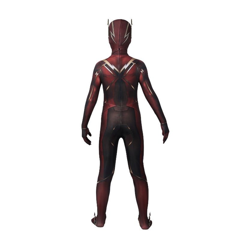 Костюм Флэша Барри Аллена для детей на Хэллоуин 3D принт комбинезон маска