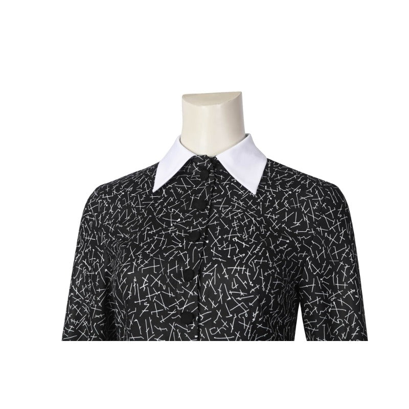 Костюм Wednesday Addams для женщин: черное готическое платье для косплея