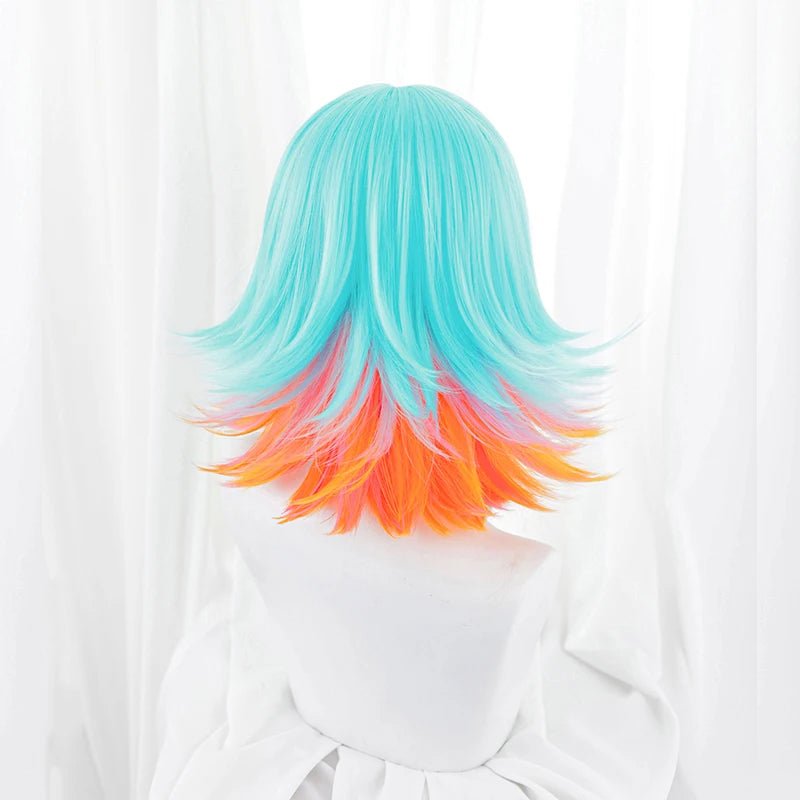 LOL KDA Super Fan Neeko Косплей Парик 35-40см Смешанный Цвет Женщины Термостойкий Синтетический Волосы