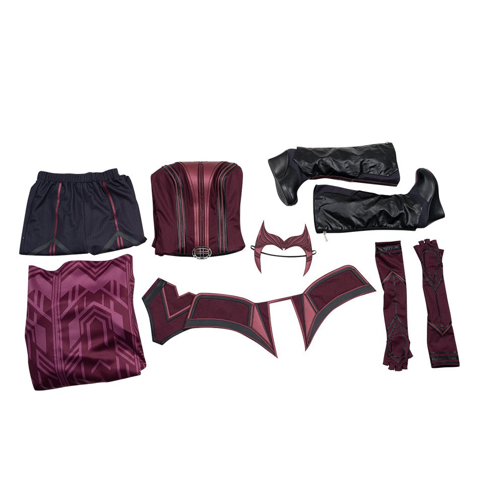 Костюм Ванды Максимофф для женщин - костюм ведьмы, ботфорты, красная накидка, костюм на Хэллоуин