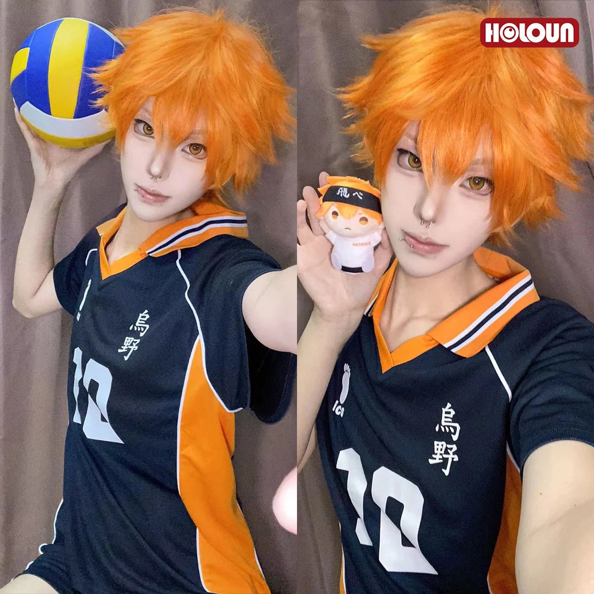 Костюм для косплея Hinata Shouyou из Haikyuu!!: парик и форма Karasuno No.10, волейбольная футболка