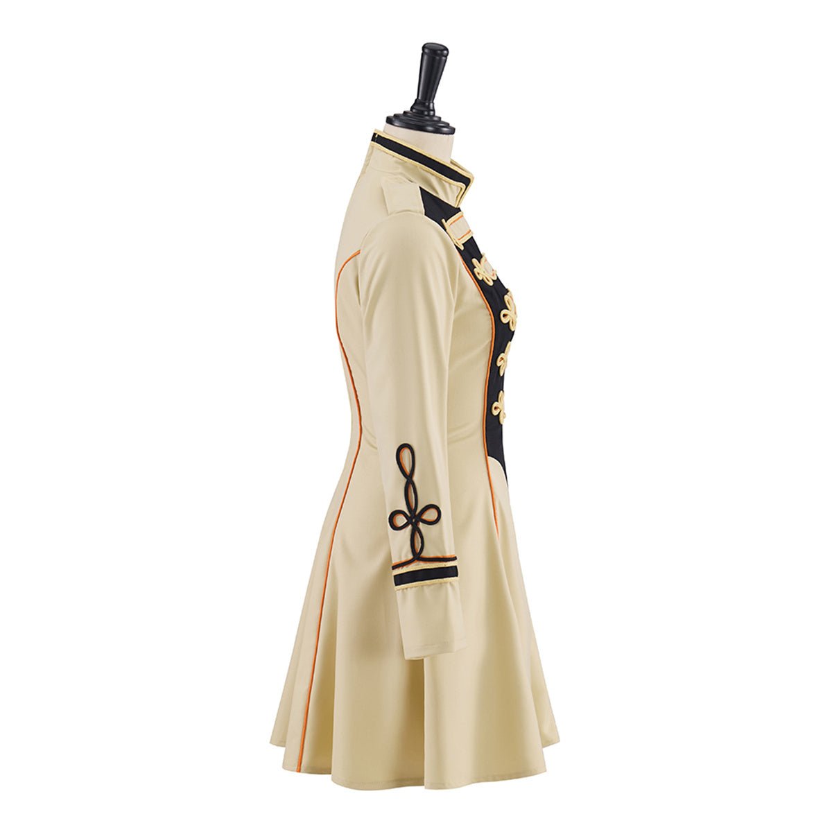 Бежевое средне-длинное военное офицерское пальто – Костюм для косплея в средневековом стиле