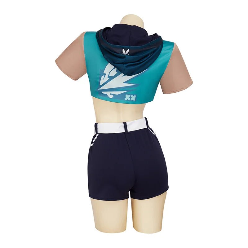 Костюм для косплея Valorant Джетт для женщин: топ и брюки, полный набор для Хэллоуина