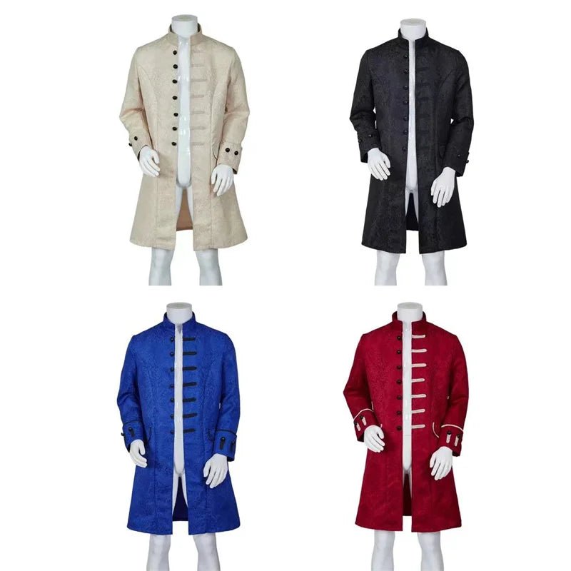 Средневековый Готический Викторианский Жакет для Мужчин - Винтажный Фрак Тренч Парка Стимпанк Униформа