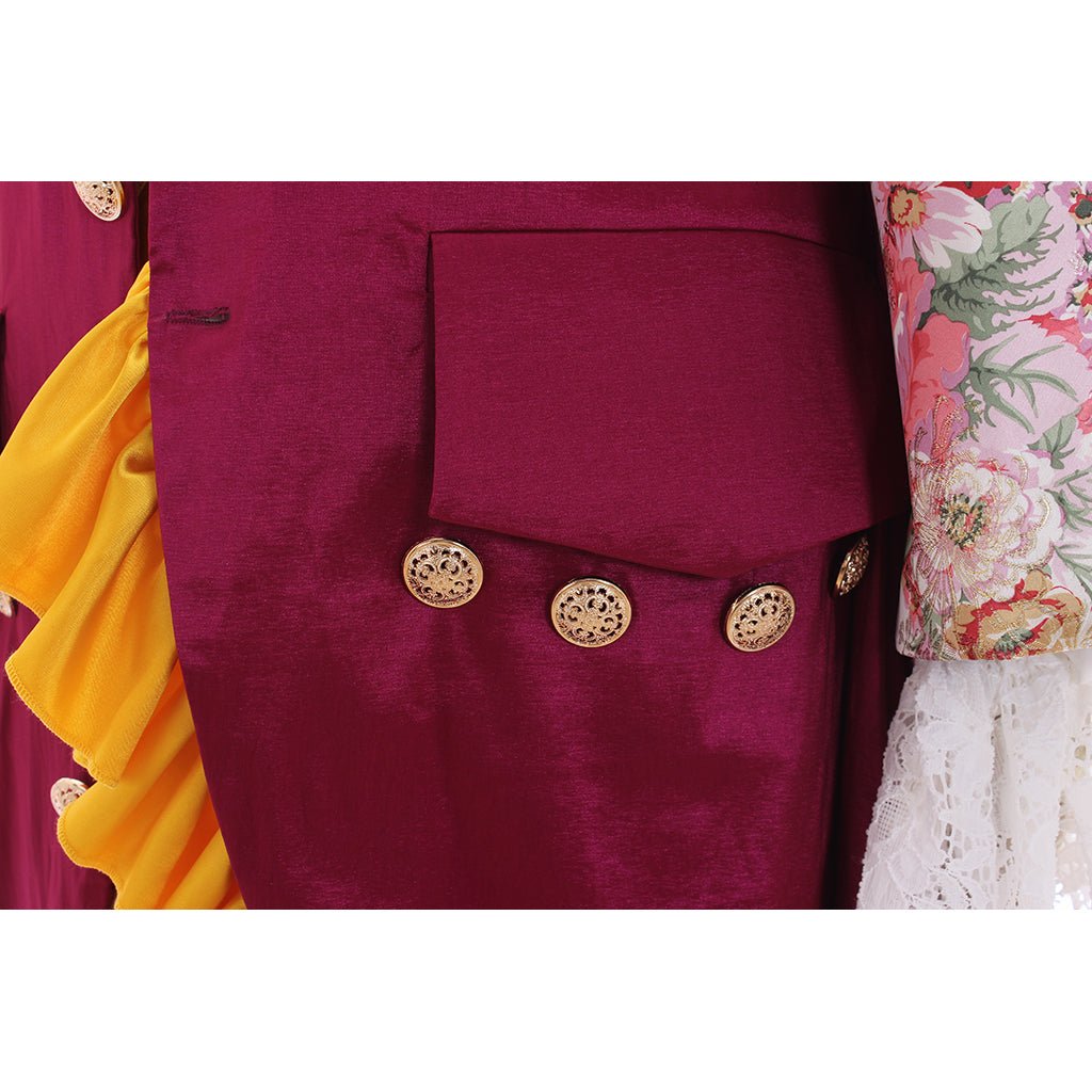 Фиолетовый Красный Рококо Барокко Мужской Средневековый Костюм | Элегантный Косплей Наряд для Свадеб и Вечеринок