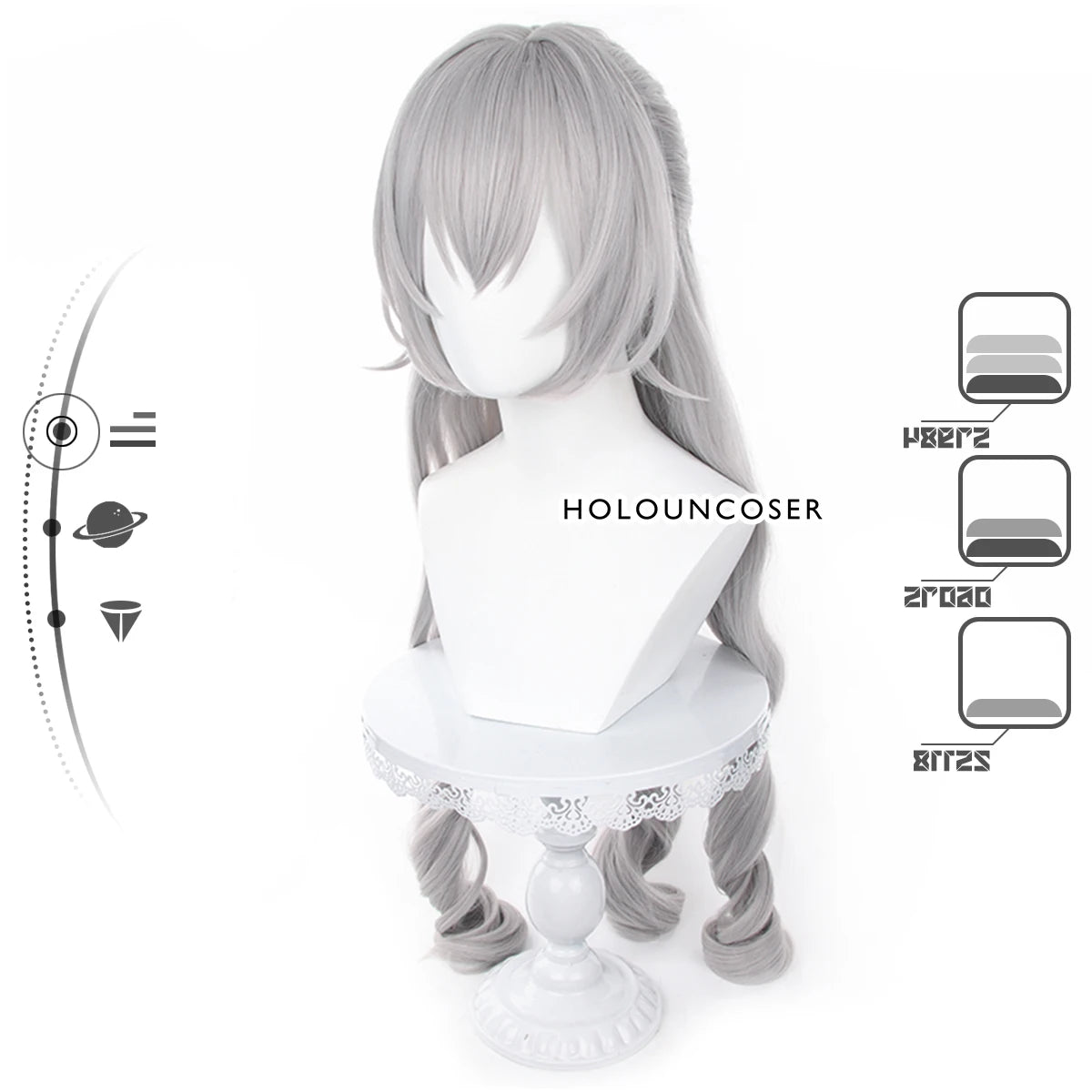 Honkai Star Rail Игра Броня Костюмный Парик Роза Сетка Термостойкий Синтетический Волокон Расческа Заколка Регулируемый Хэллоуин Праздник