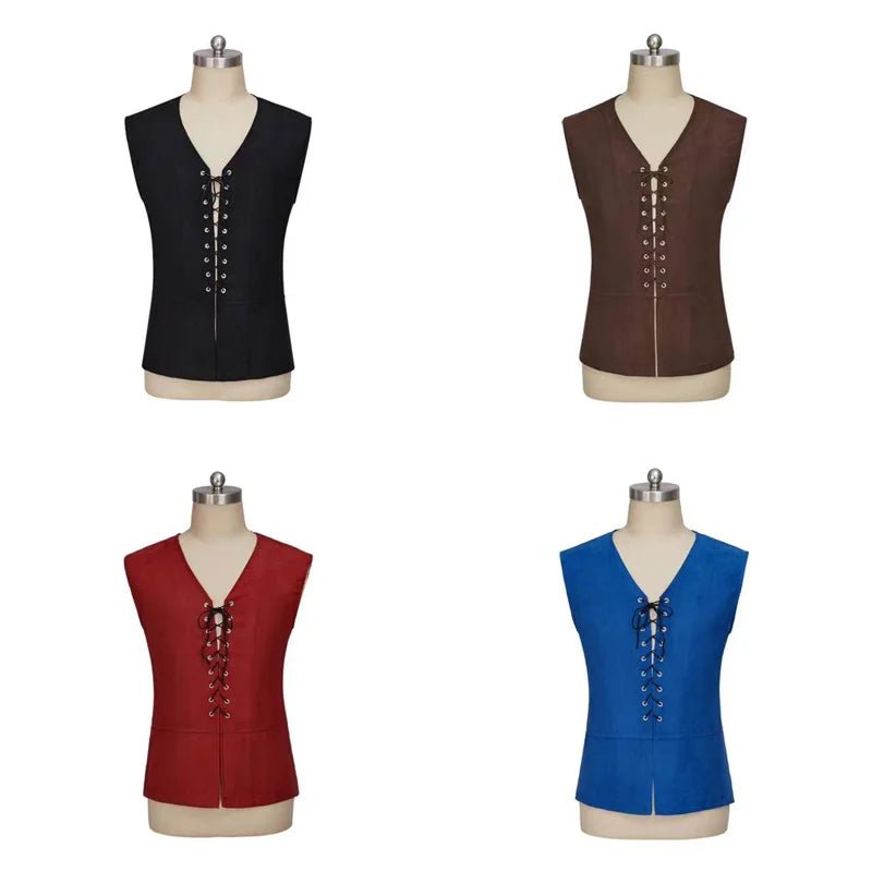 Средневековый викинг стимпанк жилет - Готический пиратский жилет эпохи Возрождения для мужчин | Серия костюмов Animegrad