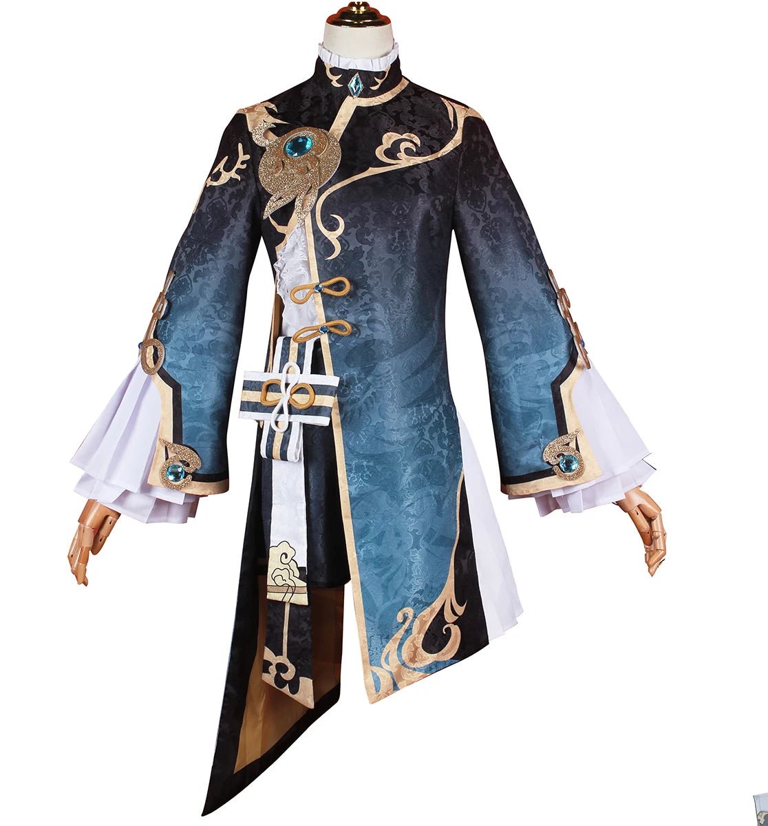 Genshin Impact Xingqiu Игра Аниме Косплей Парик Головной Убор Xing Qiu Костюм для Хэллоуина Рождественский Драг Подарок на Праздник