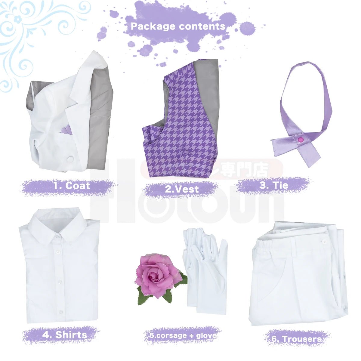 Blue Lock Аниме Косплей Костюм Парик Рео Выставочный Фрак Мундир с Сеткой Роз Синтетические Волокна Регулируемый Размер