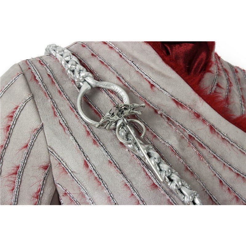 Костюм Даенерис Таргариен для косплея - Женское платье с длинными рукавами и брошью для Хэллоуина и вечеринок