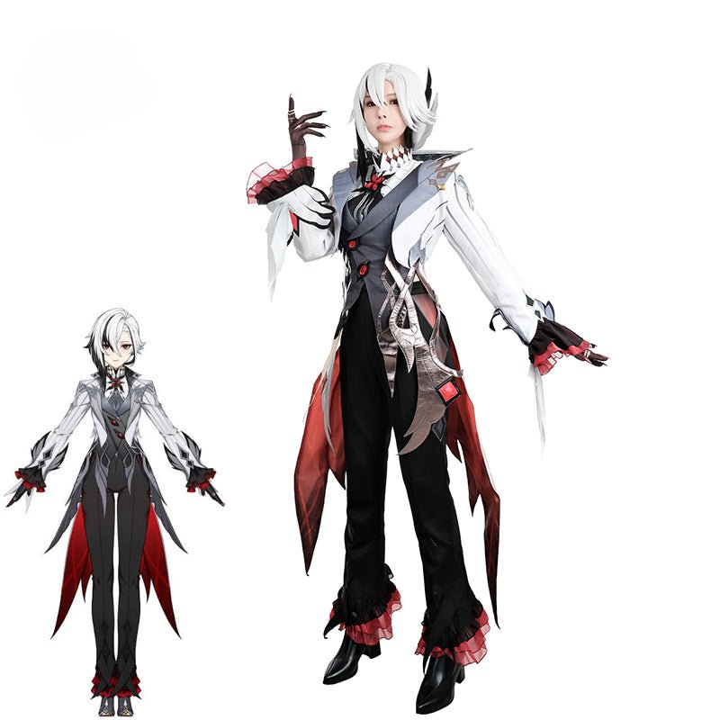 Костюм Арлекино косплей Genshin Impact Фатуи Служащая Снежная Арлекино Кинжал Хэллоуин Костюмы Мужская Форма