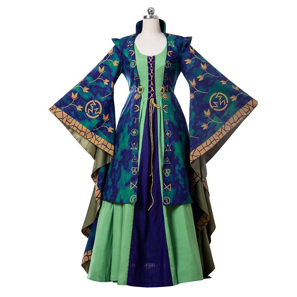 Женский костюм Виннифред Сандлерсон | Зеленое платье ведьмы для Хэллоуина