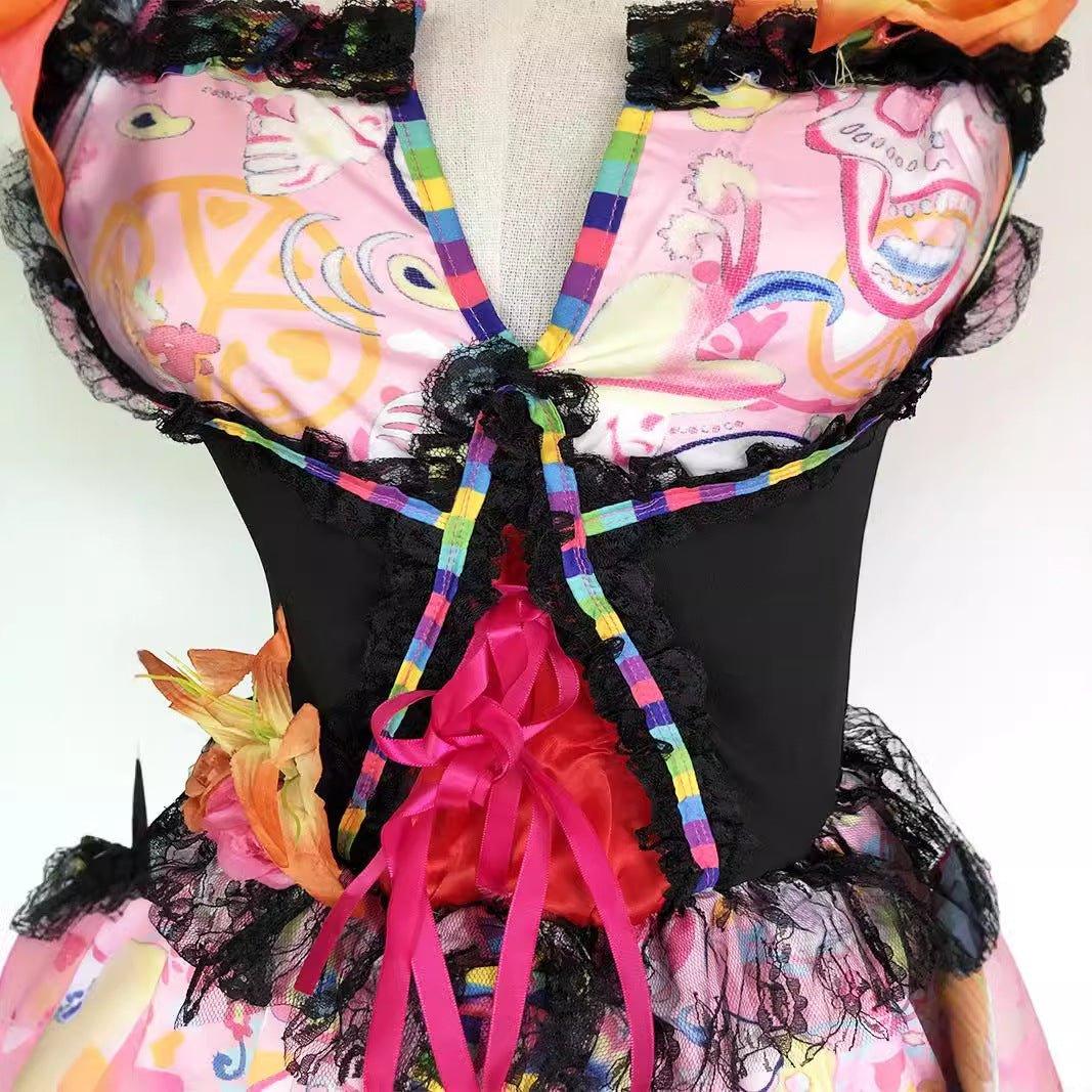 Костюм невесты вампира на Хэллоуин | Костюм скелета на День мертвых | Наряд для фестиваля призраков