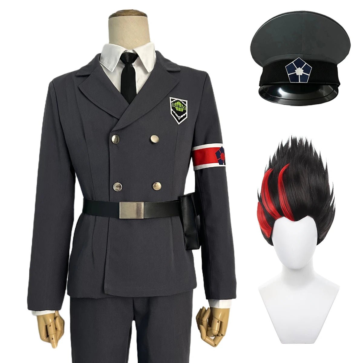 Косплей костюм Blue Lock: Выставочные охранники (Рин Итоши, Исаги, Бачира, Наги и др.) с париком и розовой сеткой