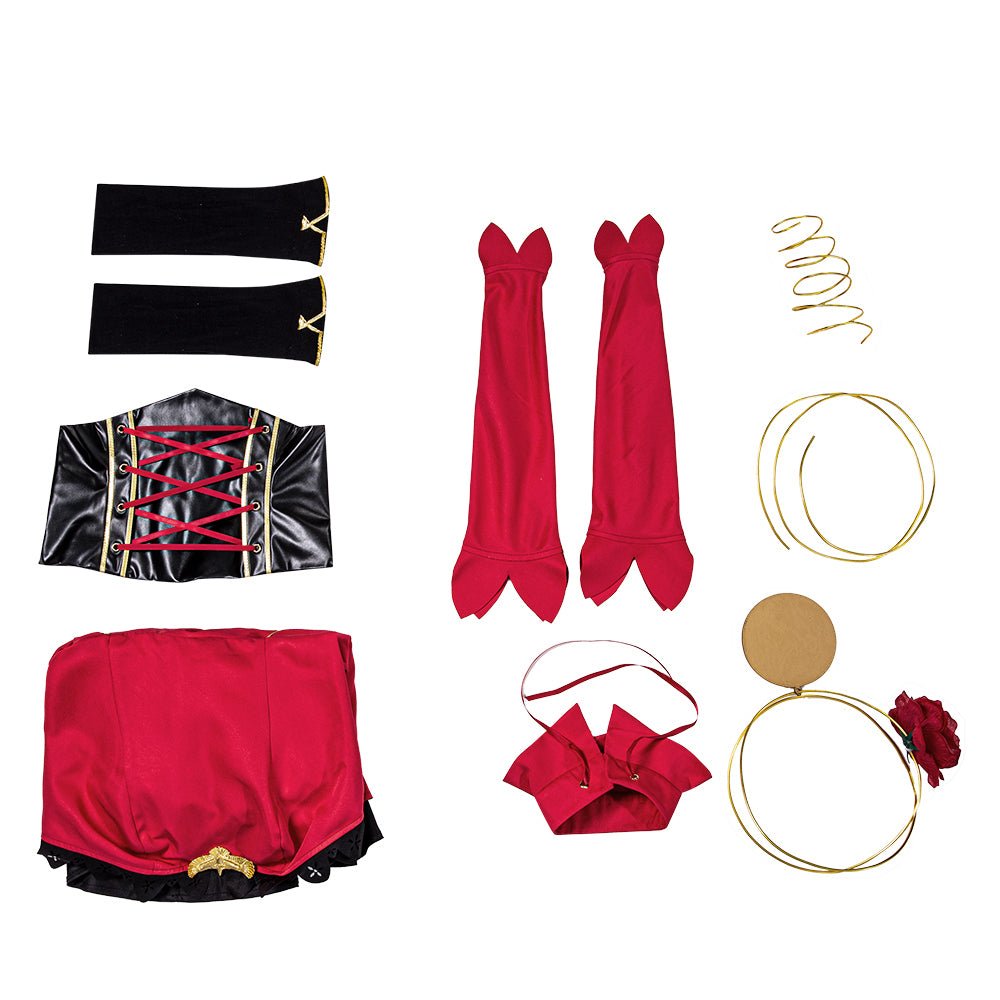 Костюм для косплея Токийский Гуль для женщин: черное платье и полосатые колготки