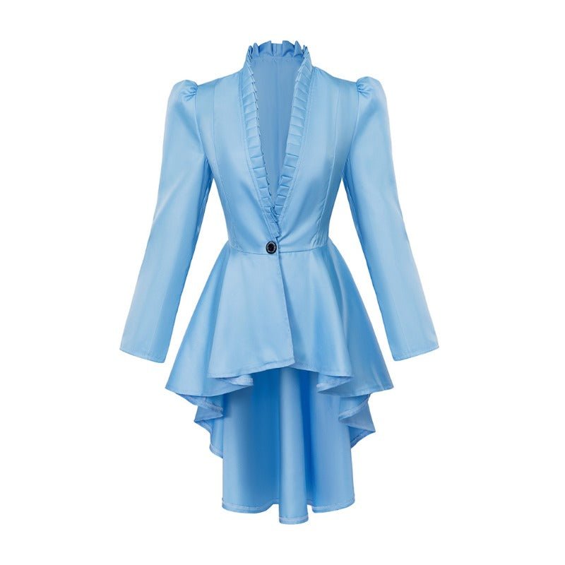 Винтажное готическое платье с высокой-низкой юбкой – Женский средневековый косплейный костюм с длинными рукавами