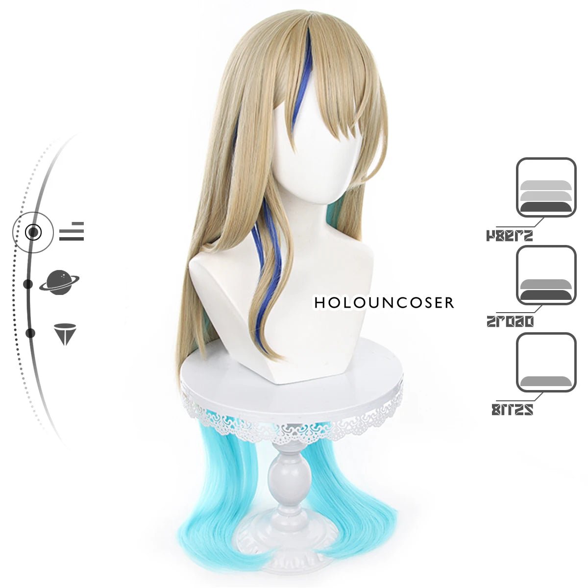 Парик для косплея Serval из игры Honkai Star Rail, розовая сетка, термостойкий синтетический волоконный гребень для волос, регулируемый на Хэллоуин