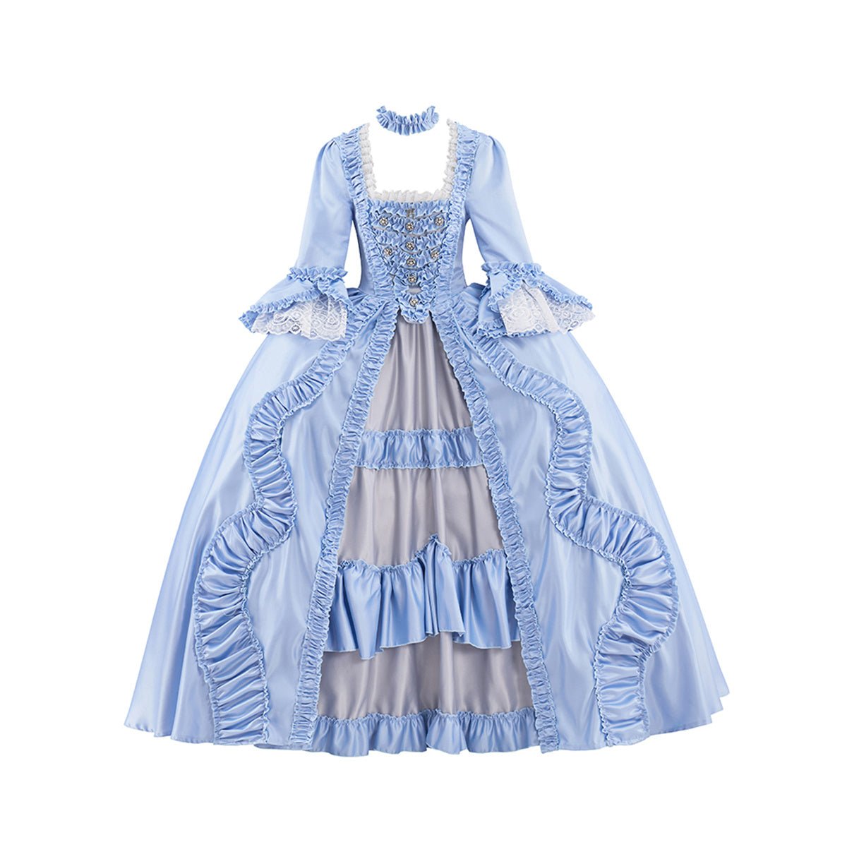 Рококо Голубое Платье – Элегантный Костюм для Косплея