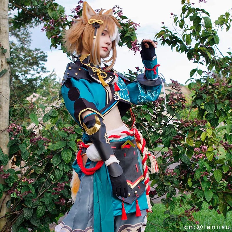 Игра Genshin Impact Горо Косплей Костюм Мужской Боевой Костюм Лис Мальчик Костюм Хэллоуин Женский Косплей Костюм Полный Набор