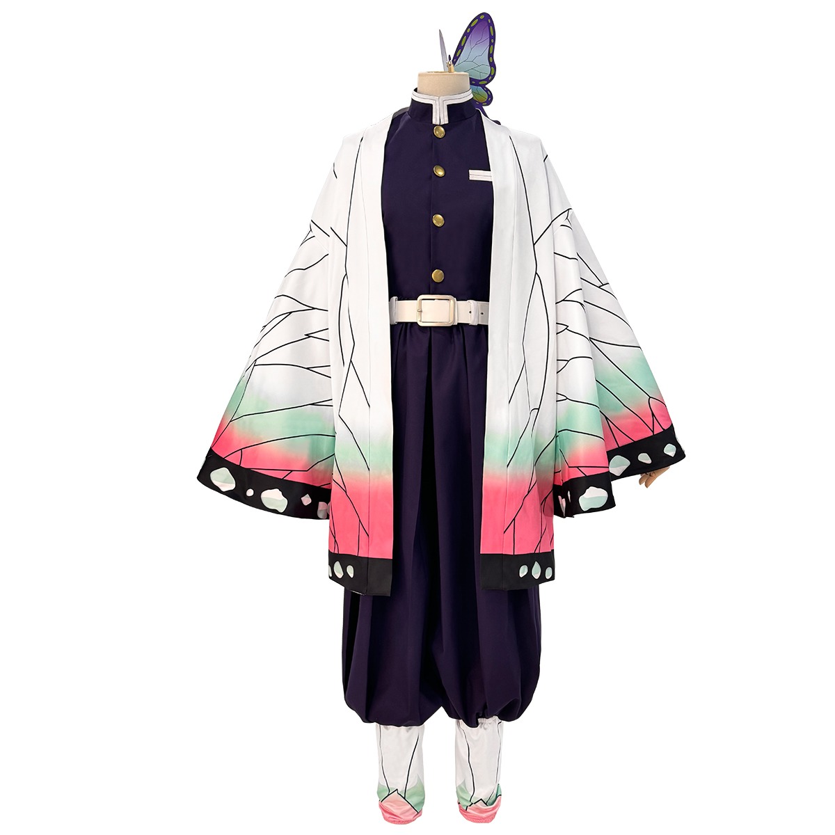 Полный костюм Котё Синобу для косплея из аниме «Истребитель демонов» — Насекомый Хашира