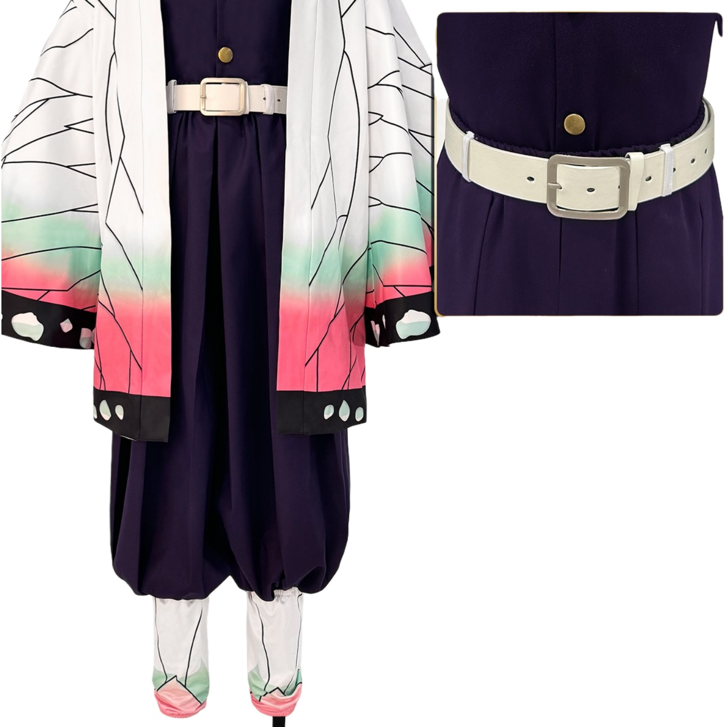 Полный костюм Котё Синобу для косплея из аниме «Истребитель демонов» — Насекомый Хашира