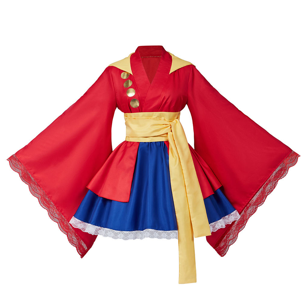 Короткое желтое кимоно Люффи из аниме 